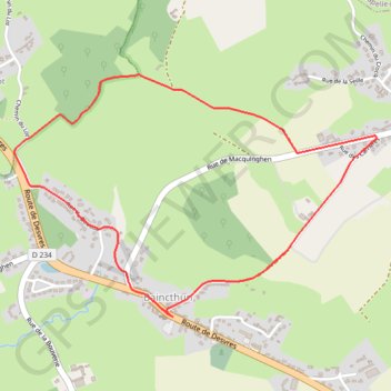 Itinéraire Sentier de la Pierre de Baincthun, distance, dénivelé, altitude, carte, profil, trace GPS