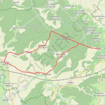 Itinéraire Promenade à travers bois, entre architecture, art et histoire - Hattonchâtel, distance, dénivelé, altitude, carte, profil, trace GPS