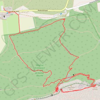 Itinéraire Grotte de Sainte Marie Madeleine, distance, dénivelé, altitude, carte, profil, trace GPS