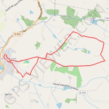 Itinéraire Lamontjoie, bastide de Gascogne - Pays d'Albret, distance, dénivelé, altitude, carte, profil, trace GPS