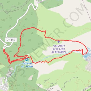 Itinéraire Taillefer - Lac de Brouffier, distance, dénivelé, altitude, carte, profil, trace GPS
