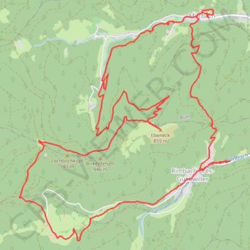 Itinéraire Rimbach près Guebwiller, distance, dénivelé, altitude, carte, profil, trace GPS