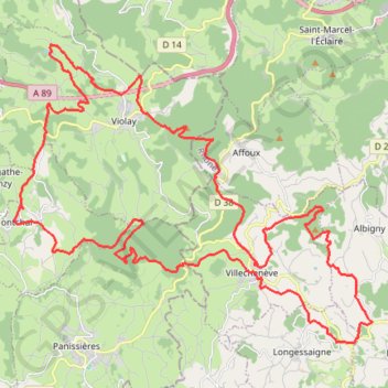 Itinéraire La Tour Matagrin - Montchal, distance, dénivelé, altitude, carte, profil, trace GPS