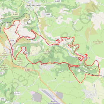 Itinéraire Salles-la-Source, distance, dénivelé, altitude, carte, profil, trace GPS