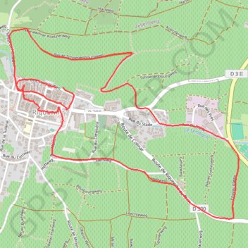 Itinéraire Riquewihr, distance, dénivelé, altitude, carte, profil, trace GPS