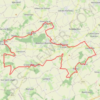 Itinéraire Les 6 châteaux - Avesnes-le-Comte, distance, dénivelé, altitude, carte, profil, trace GPS