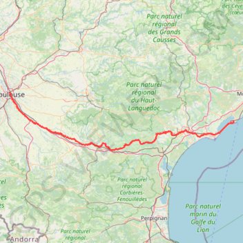Itinéraire Itinéraire de 20 Rue Denfert Rochereau, Sète à 58 Boulevard des Minimes, Toulouse_Itinéraire de 20 Rue Denfert Rochereau, Sète à 58 Boulevard des Minimes, Toulouse, distance, dénivelé, altitude, carte, profil, trace GPS