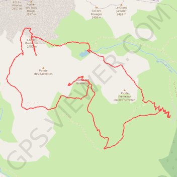 Itinéraire Combe Rousse et lac des Balmettes, distance, dénivelé, altitude, carte, profil, trace GPS