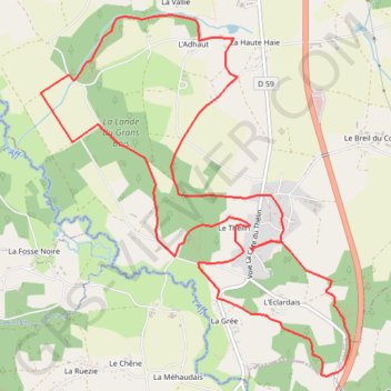 Itinéraire Le fief du thélin, distance, dénivelé, altitude, carte, profil, trace GPS