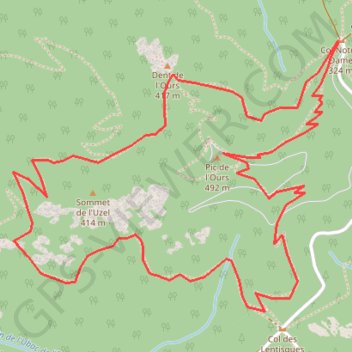 Itinéraire Pic de l'ours, distance, dénivelé, altitude, carte, profil, trace GPS