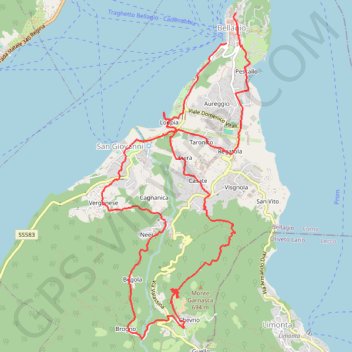 Itinéraire Lac de Come - Bellagio, distance, dénivelé, altitude, carte, profil, trace GPS