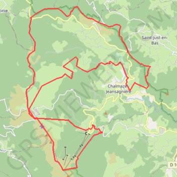 Itinéraire Autour de chalmazel, distance, dénivelé, altitude, carte, profil, trace GPS