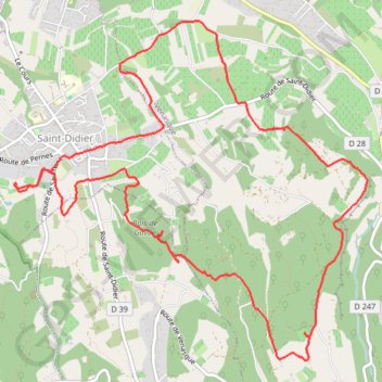 Itinéraire Saint didier,carriere,ranch,pelissane, distance, dénivelé, altitude, carte, profil, trace GPS