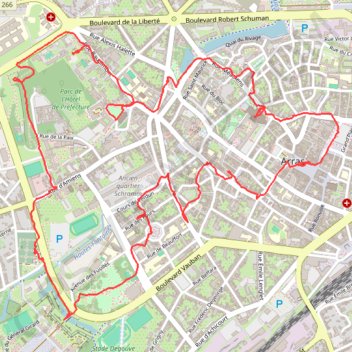 Itinéraire Balade à Arras, distance, dénivelé, altitude, carte, profil, trace GPS