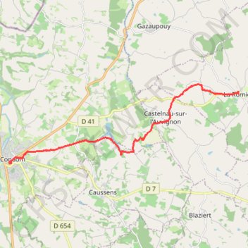 Itinéraire La Romieu - Condom, distance, dénivelé, altitude, carte, profil, trace GPS