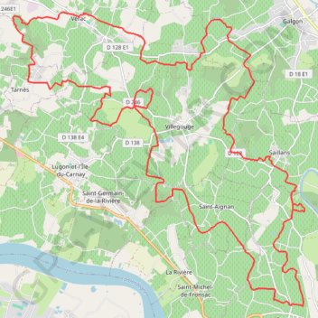 Itinéraire Fronsadais - De Vérac à Fronsac, distance, dénivelé, altitude, carte, profil, trace GPS