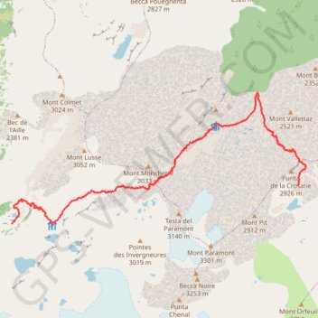 Itinéraire La Thuile Randonnée, distance, dénivelé, altitude, carte, profil, trace GPS