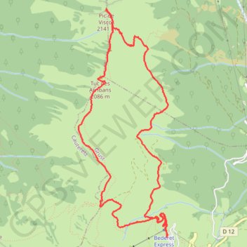 Itinéraire PIC DU VISCOS EN CIRCUIT, distance, dénivelé, altitude, carte, profil, trace GPS