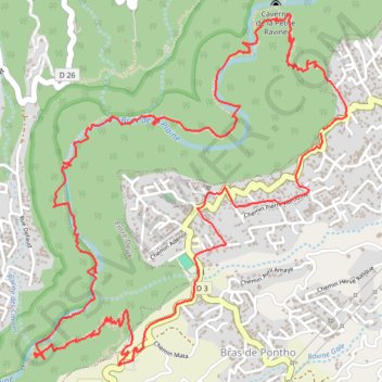 Itinéraire Ile Réunion-Petite ravine par Dassy, distance, dénivelé, altitude, carte, profil, trace GPS