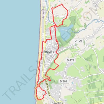 Itinéraire 2 - 2025-03-31_1943730549_12km Jullouville 2025, distance, dénivelé, altitude, carte, profil, trace GPS