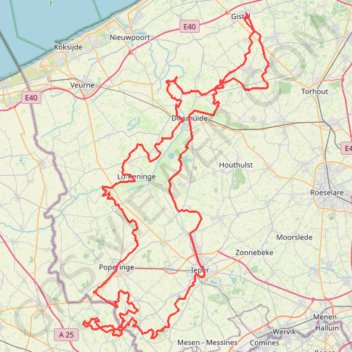 Itinéraire Gistel Epic 2% Final Route, distance, dénivelé, altitude, carte, profil, trace GPS