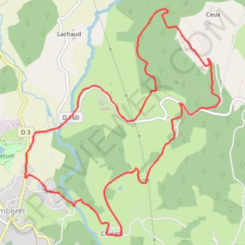Itinéraire Les Roches de Scœux - Chamberet, distance, dénivelé, altitude, carte, profil, trace GPS