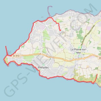 Itinéraire Rando pédestre à Préfailles (44770), distance, dénivelé, altitude, carte, profil, trace GPS