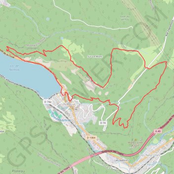 Itinéraire Nantua Montoux Nantua, distance, dénivelé, altitude, carte, profil, trace GPS