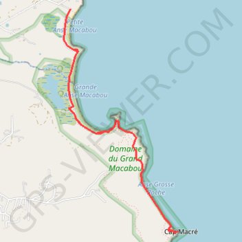 Itinéraire Macabou - Cap Macré, distance, dénivelé, altitude, carte, profil, trace GPS