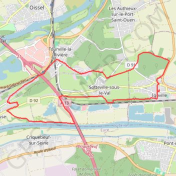 Itinéraire Rando Roncherolles, distance, dénivelé, altitude, carte, profil, trace GPS