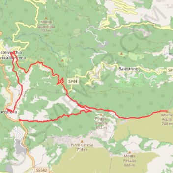 Itinéraire Gr 2 Zuccarello (SV - Italie), distance, dénivelé, altitude, carte, profil, trace GPS