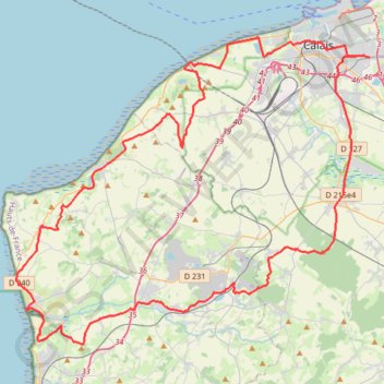 Itinéraire GPX Download: Boucle Vue sur Cap Blanc Nez – Fort d'Ambleteuse au départ de Beau Marais, distance, dénivelé, altitude, carte, profil, trace GPS