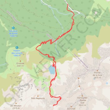 Itinéraire Col de la mine de fer, distance, dénivelé, altitude, carte, profil, trace GPS