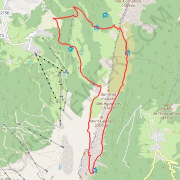 Itinéraire Pas de l'Œille, distance, dénivelé, altitude, carte, profil, trace GPS