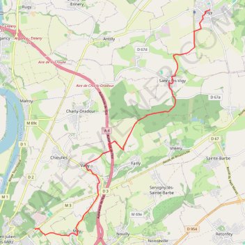 Itinéraire Vigy_Saint-Julien-lès-Metz, distance, dénivelé, altitude, carte, profil, trace GPS