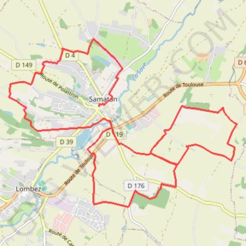 Itinéraire Autour de Samatan, distance, dénivelé, altitude, carte, profil, trace GPS