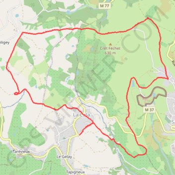 Itinéraire Génilac, distance, dénivelé, altitude, carte, profil, trace GPS