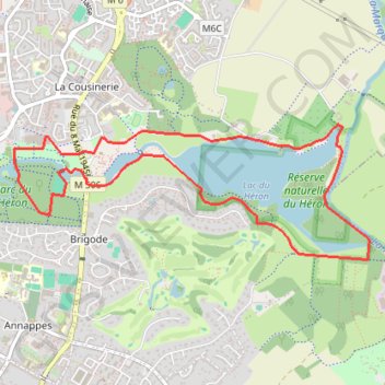 Itinéraire Le tour des lacs - Villeneuve-d'Ascq, distance, dénivelé, altitude, carte, profil, trace GPS
