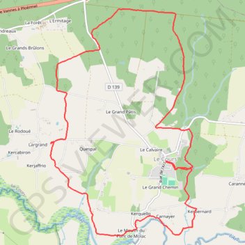 Itinéraire Cirkwi-Circuit_de_Priziac,_Le_Cours, distance, dénivelé, altitude, carte, profil, trace GPS
