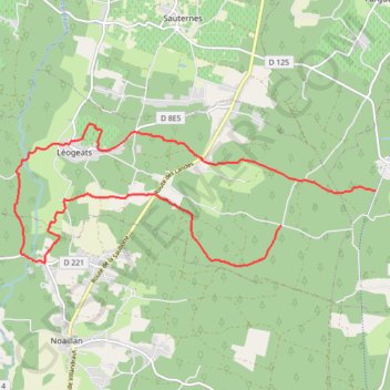Itinéraire De Léogeat à Roaillan par les pinèdes et les bois de feuillus, distance, dénivelé, altitude, carte, profil, trace GPS