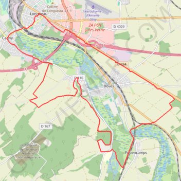 Itinéraire La rando du Père Noël - Longueau, distance, dénivelé, altitude, carte, profil, trace GPS