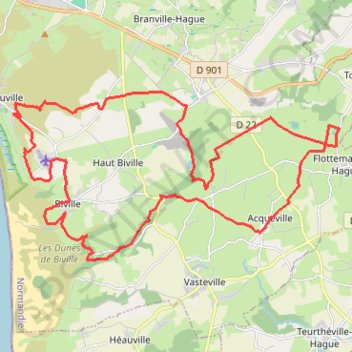 Itinéraire Sentiers de la Hague, distance, dénivelé, altitude, carte, profil, trace GPS