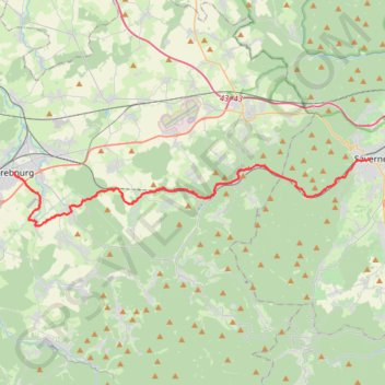 Itinéraire Voie 2DB-T60 - Sarrebourg - Lutzlebourg - Saverne, distance, dénivelé, altitude, carte, profil, trace GPS