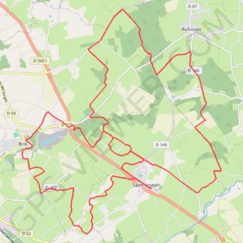 Itinéraire Le printemps - Saint-Joseph, distance, dénivelé, altitude, carte, profil, trace GPS