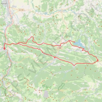 Itinéraire De Foix au lac de Montbel, distance, dénivelé, altitude, carte, profil, trace GPS