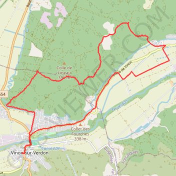 Itinéraire Les Têtes - Vinon-sur-Verdon, distance, dénivelé, altitude, carte, profil, trace GPS