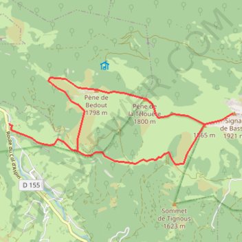 Itinéraire Pène Lise et signal de Bassia depuis Estupas, distance, dénivelé, altitude, carte, profil, trace GPS