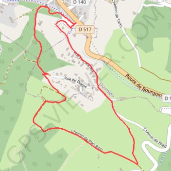 Itinéraire Proche de Crémieu, distance, dénivelé, altitude, carte, profil, trace GPS