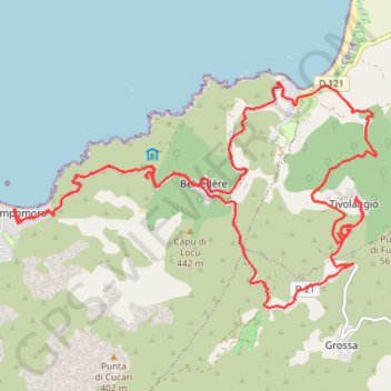 Itinéraire Tivolaggio - Campomoro, distance, dénivelé, altitude, carte, profil, trace GPS
