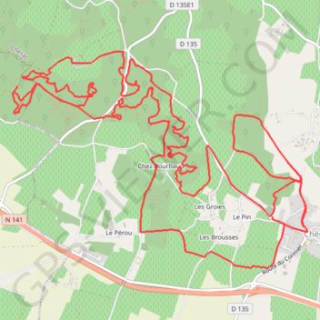 Itinéraire Cherac dans les bois, distance, dénivelé, altitude, carte, profil, trace GPS